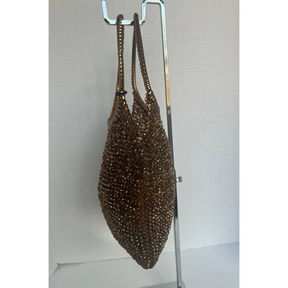 Anteprima Wire Gold and Brown Bronze Shoulder Tote Bag Purse - Picture 2 of 11